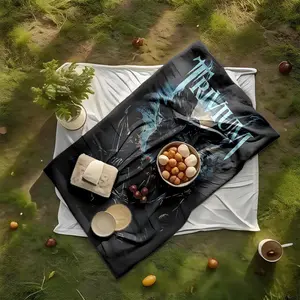 1 piece Trivium metal band dark power theme themed flannel blanket - Oversized fluffy warm sofa blanket, flannel for beds, all-season multi-purpose, modern style, machine washable, digital print design, 100% polyester, suitable for sofa, bed