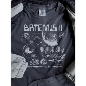 Artemis II NASA Mission T-Shirt Vintage Feel, DTG Print, Space Exploration Apparel