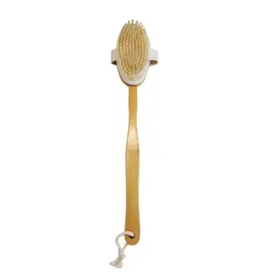 Solid Wood Detachable Bath Brush, Cleaning Shower Massage Brush, Dry Brush and Wet Brush, Removable Bath Brush for Hygiene