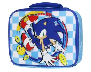 Sonic The Hedgehog Lunch Box Kickin' It Insulated Kids Lunch Bag Tote For Hot And Cold Food, Drinks, And Snacks 10"