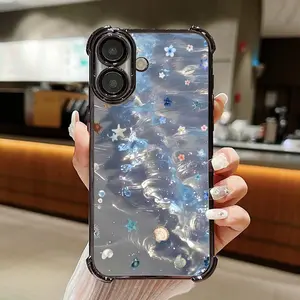 Dreamy Ocean Sea Shell & Flower Phone Case | Blue Aesthetic Protective Cover Phone Case For iPhone 17 16 15 14 13 12 11 PRO PLUS MAX Phone Case #YGSJDHY3