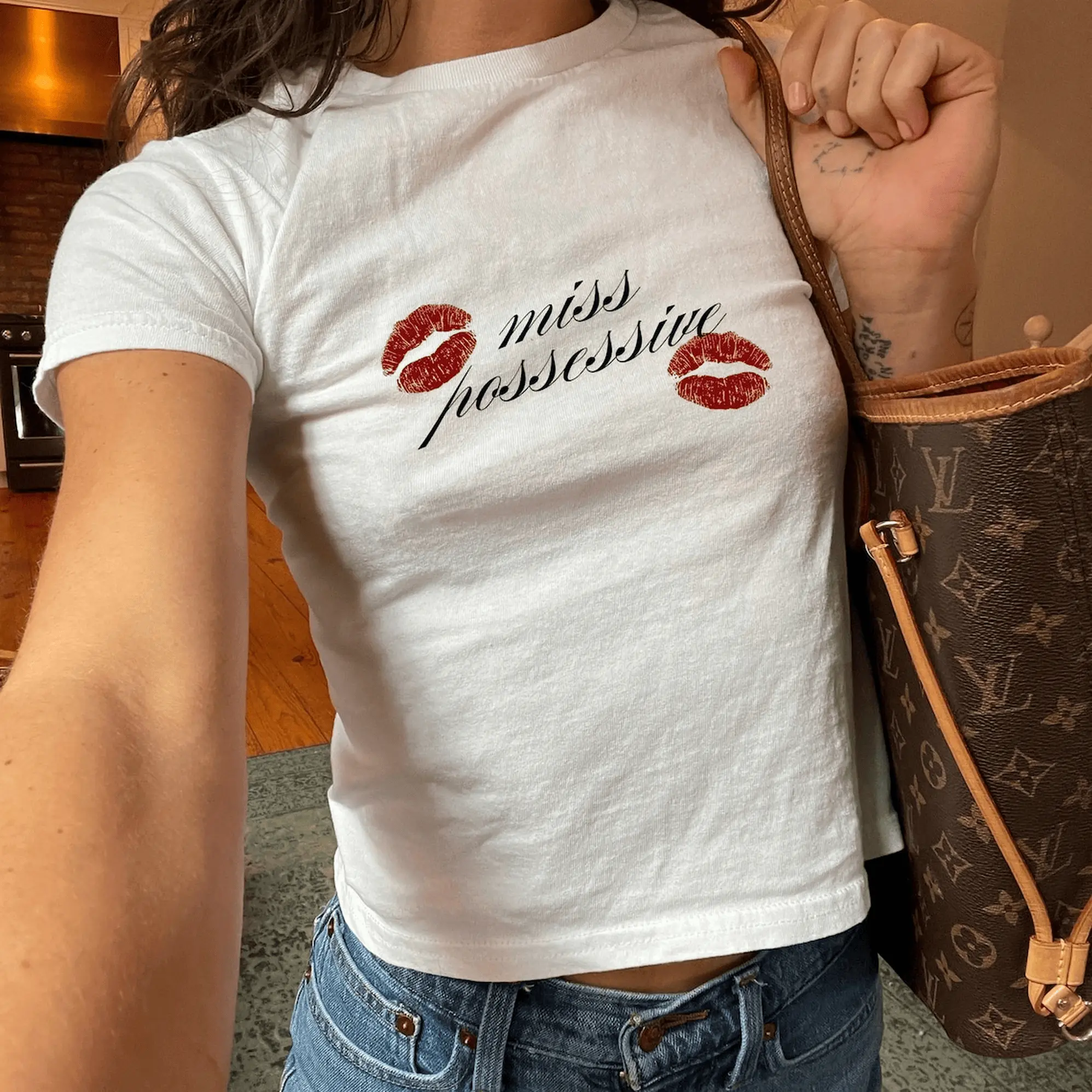 TatteS S Mc Shirt Miss Possessive Baby Tee - Trendy Babytee, TatteS S McConcert Shirt, ThinkS Later T0ur Shirt, Graphic T-shirt T8 Music Merch