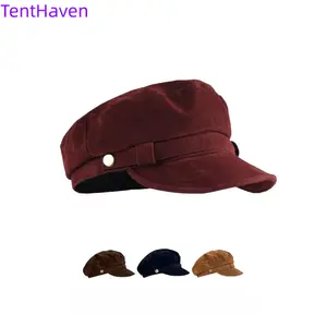 Women's 2026 Maillard Brown Suede Beret, Casual Trendy Hat, Autumn-Winter Retro Versatile Face-Revealing Newspaper Hat for Big Head Circumference, Sports & Outdoor Accessory