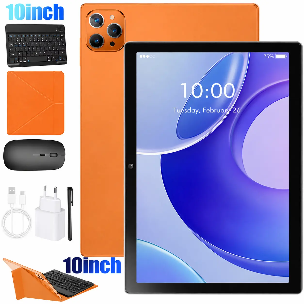 【TechVibes】KEPEAK 10.1-in Android Tablet with Bluetooth Keyboard, Stylus, Protection Case, USB, Wireless, Type-C, 4GB RAM, 64GB Storage, SD Card Support, Dual SIM, 1280x800 IPS Screen, 5MP+13MP Camera, 5000mAh Battery, Valentine’s Day Gift