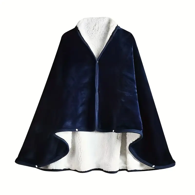 1pc Wearable Blanket, Double Flannel Sherpa Shawl Cover Blanket Air Conditioning Nap Blanket Cover Waist Legs Lazy Nap Multi-functional Office Blanket