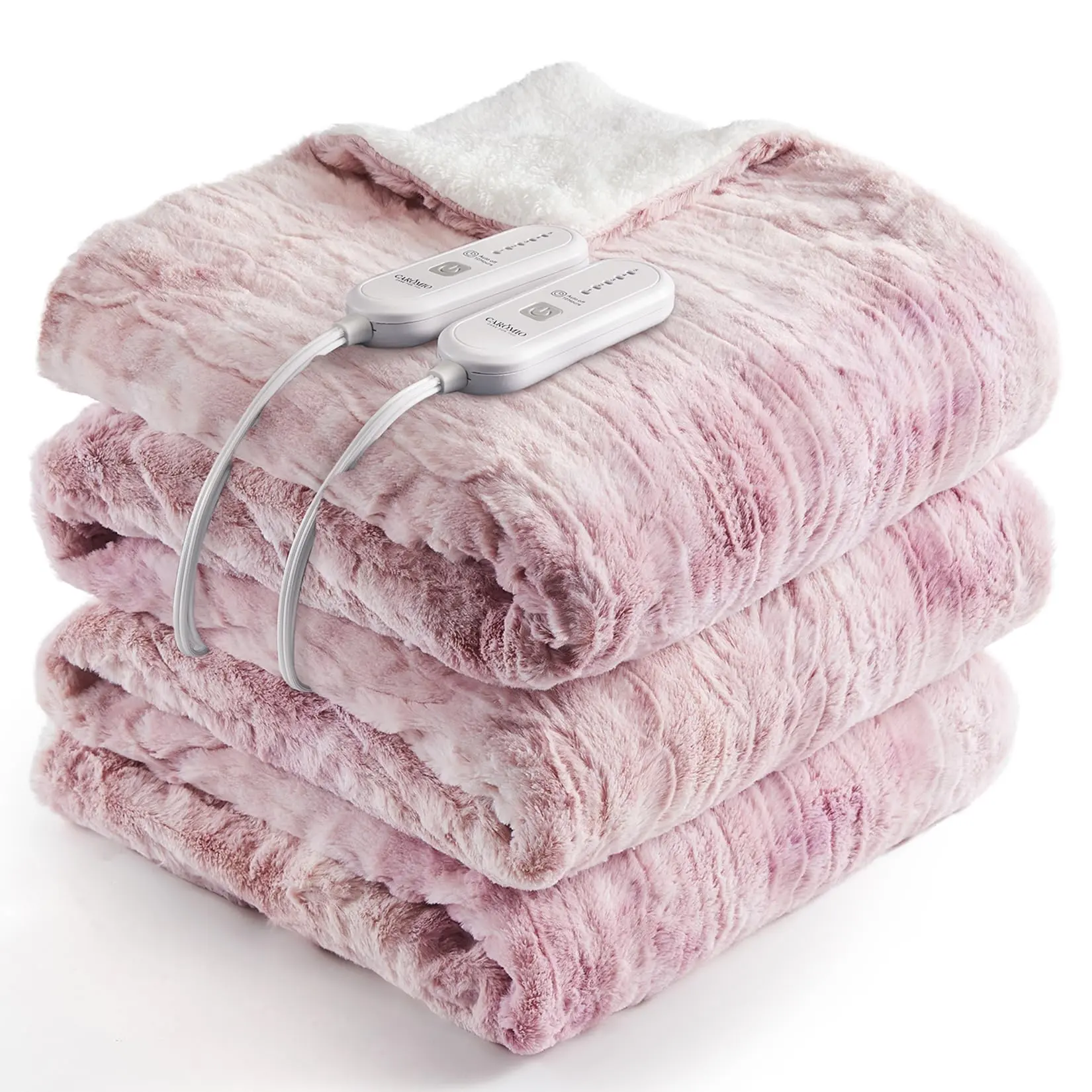 King Size Heated Electric Throw Blanket, Fast Heating with 5 Levels & 4 Hours Auto Off, ETL Certified Heat Throw for Couch, Pink Tie-Dye, 90" x 100"