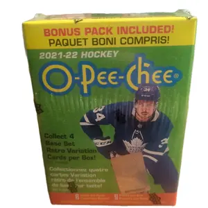 O-Pee-Chee 2021-22 Blaster Box - Collect 4 Base Set & Retro Variation Cards per Box - Bonus Pack Included - Hockey Trading Cards