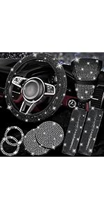 NETEPEM Bling Car Door Sill Protector 2PCS Car Door Edge Guard Rhinestones Door Threshold Protection 23.62x1.96 inch Anti-Scratch Strip Sticker Universal Bling Car Accessories(Black)