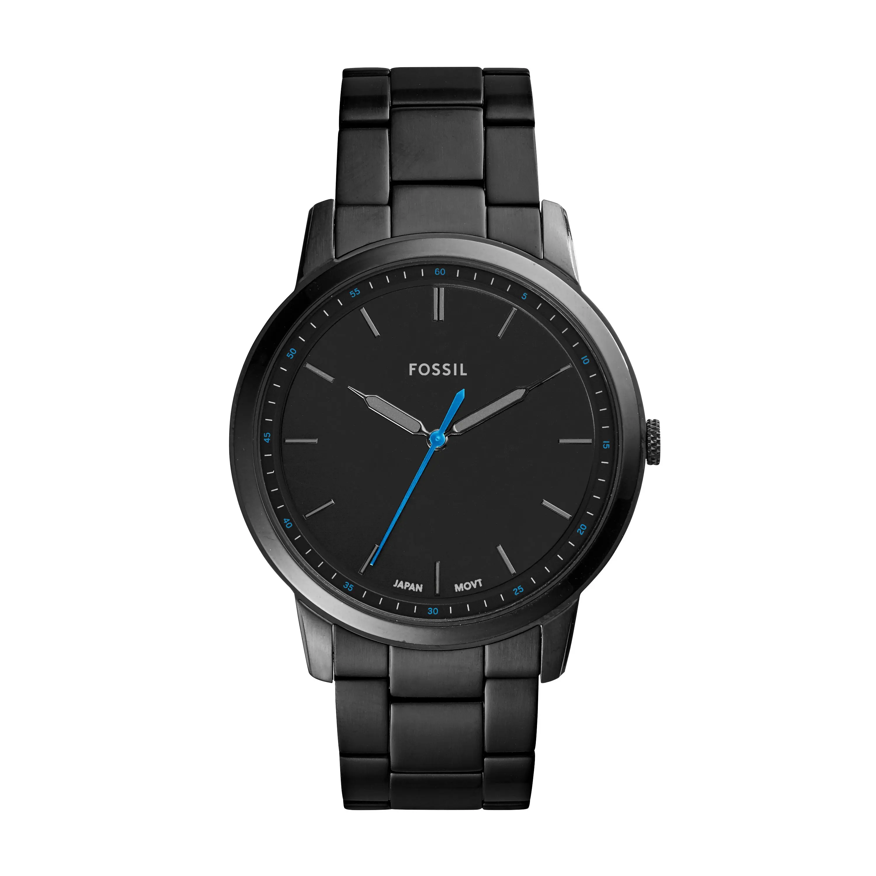 Fossil Men's Minimalist Three-Hand, Black Stainless Steel Watch