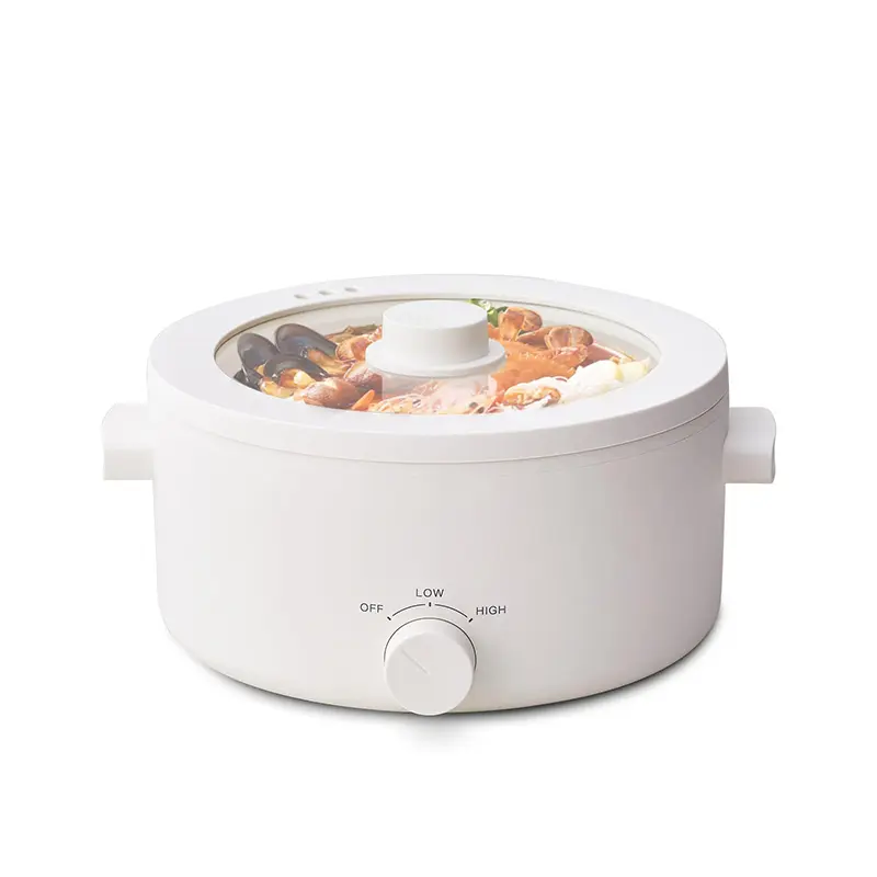 olayks Hot Pot Electric,2L Portable Electric Pot with Ceramic Non-stick Coating, Dual Power Multi-functional Romen Cooker for Steak, Pasta, Hot Pot, Ramen, Quick Heating and Overheat Protection Multi-Cooker Pressure Steamer