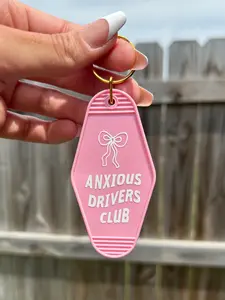 Anxious Drivers Club Motel Keychain cute keychain