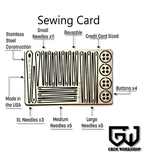 Sewing Needle Card : Survival Sewing Kit
