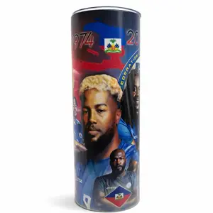 Custom 20 oz Stainless Steel Tumbler with Haitian Football Players Design and 1974-2026 Bottle Drinkware
