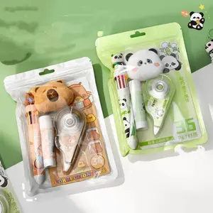 Capybara Kids Stationery Set Three-Piece Cute Notebook Pen Set Kindergarten Student Rewards Learning Supplies Gift for Children