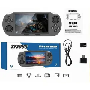 SF3000 Retro Handheld Game Console 4.5 Inch IPS Screen 20,000+ Games PS1/GBA/SFC/MAME 3000mAh Battery Portable Gaming Gift Tech Accessory Compact Controller