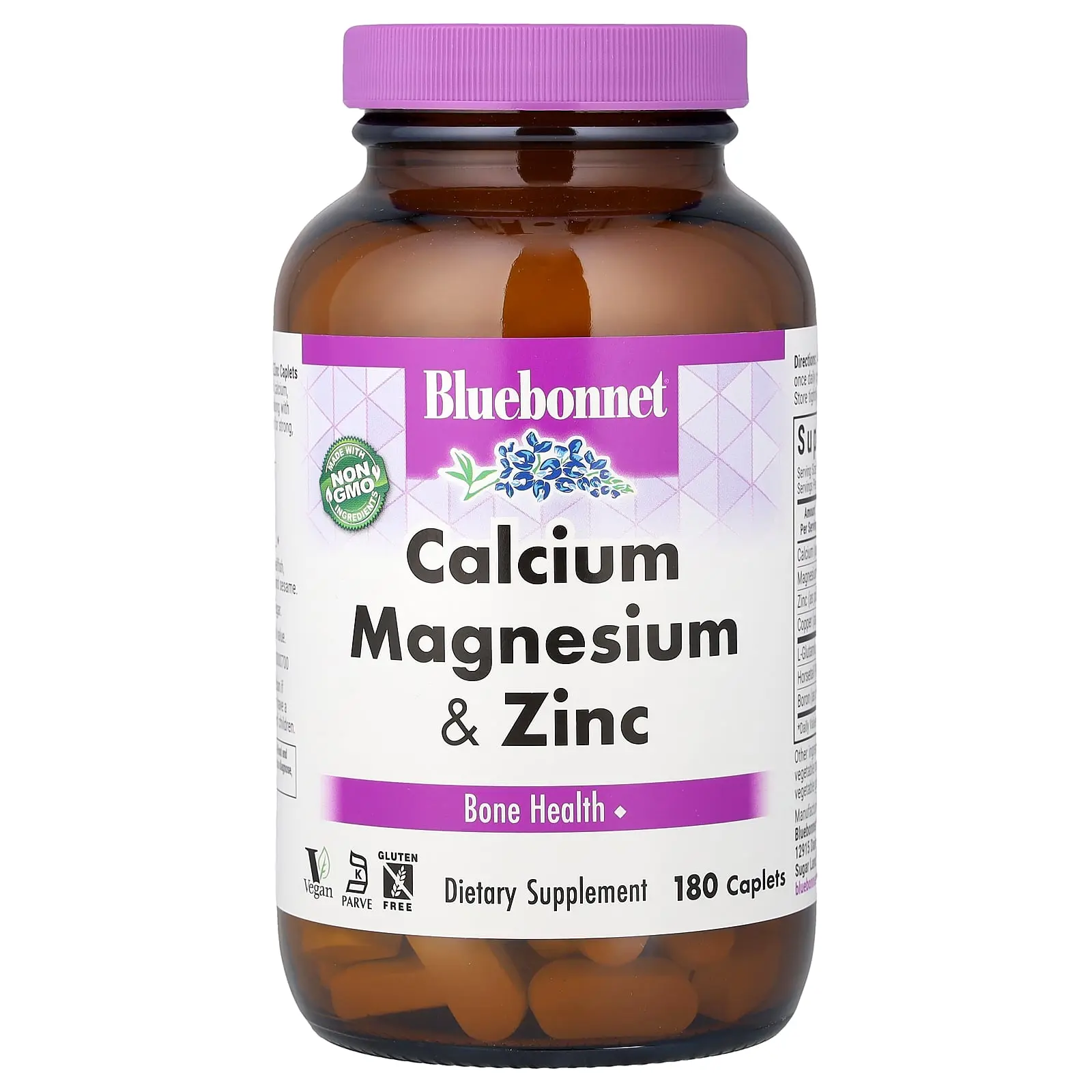 Bluebonnet Nutrition Calcium Magnesium & Zinc, 180 Caplets