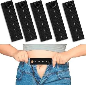 5 Pack Premium Elastic Waist Extenders - Adjustable Button Extender for Maternity & Casual Pants