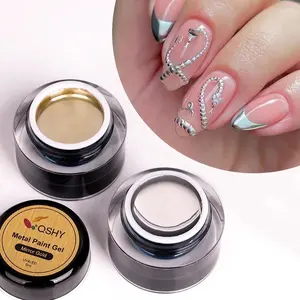Pintura Metálica de Gel Efecto Espejo Delineado de Uñas - Acabado Brillante y Reflejante