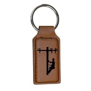 Keychain - Rectangle - Lineman - Leather