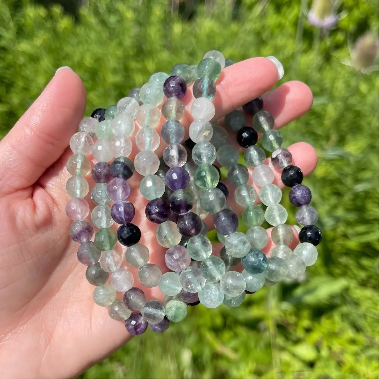 Rainbow Fluorite Crystal Bracelets (1)