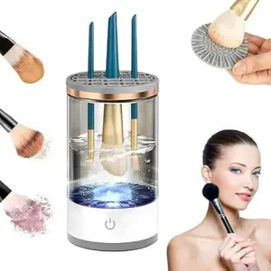 2-in-1 Electric Makeup Brush Cleaner & Dryer – Silicone Bowl | Deep Cleans Cosmetic Brushes in Seconds | Ideal Gift for Beauty Lovers | No More Mess or Bacteria | Fast, Hygienic Cleaning Tool for Makeup Users - Daily