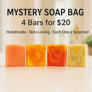 Mystery Soap Bag – 4 Handmade Soaps with Surprise Scents | Cold Process | Great Gift Idea