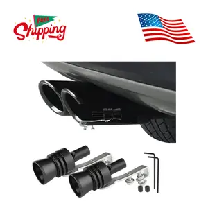 2PCS Aluminum Alloy Universal Car Turbo Whistle, XL Size (Black)