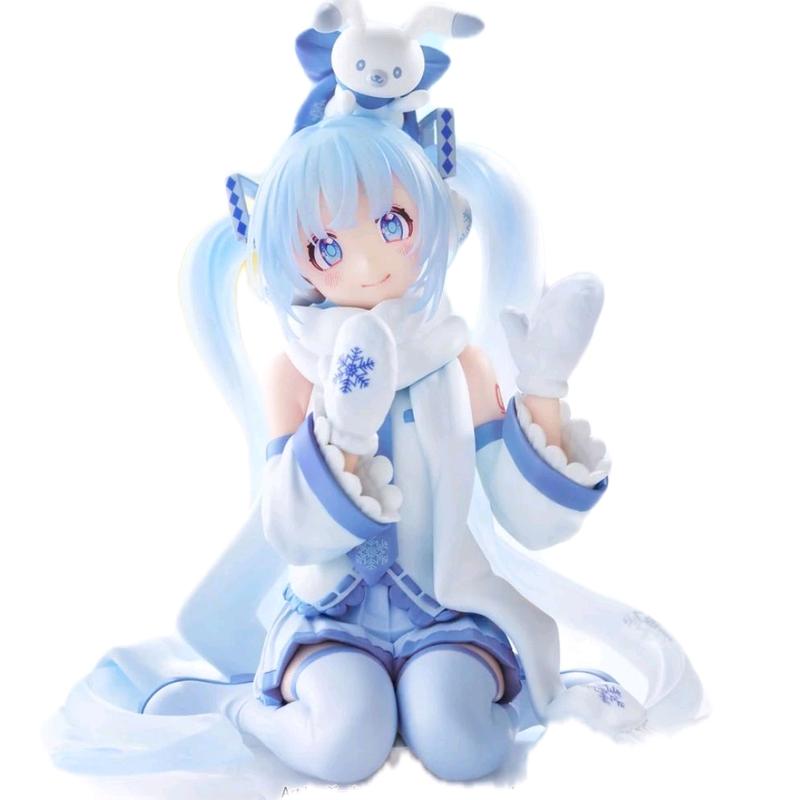 SNOW M1KU /SKYT0WN Miku Fan Figure with Blue Outfit and White Scarf for Home Decoration