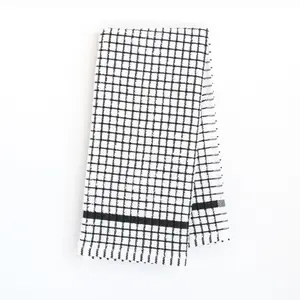 Grid Terry Kitchen Towel Cleaning Cotton Hand Hangable