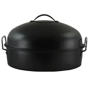Gibson Home Kenmar High Dome Oval Roaster Set in Black
