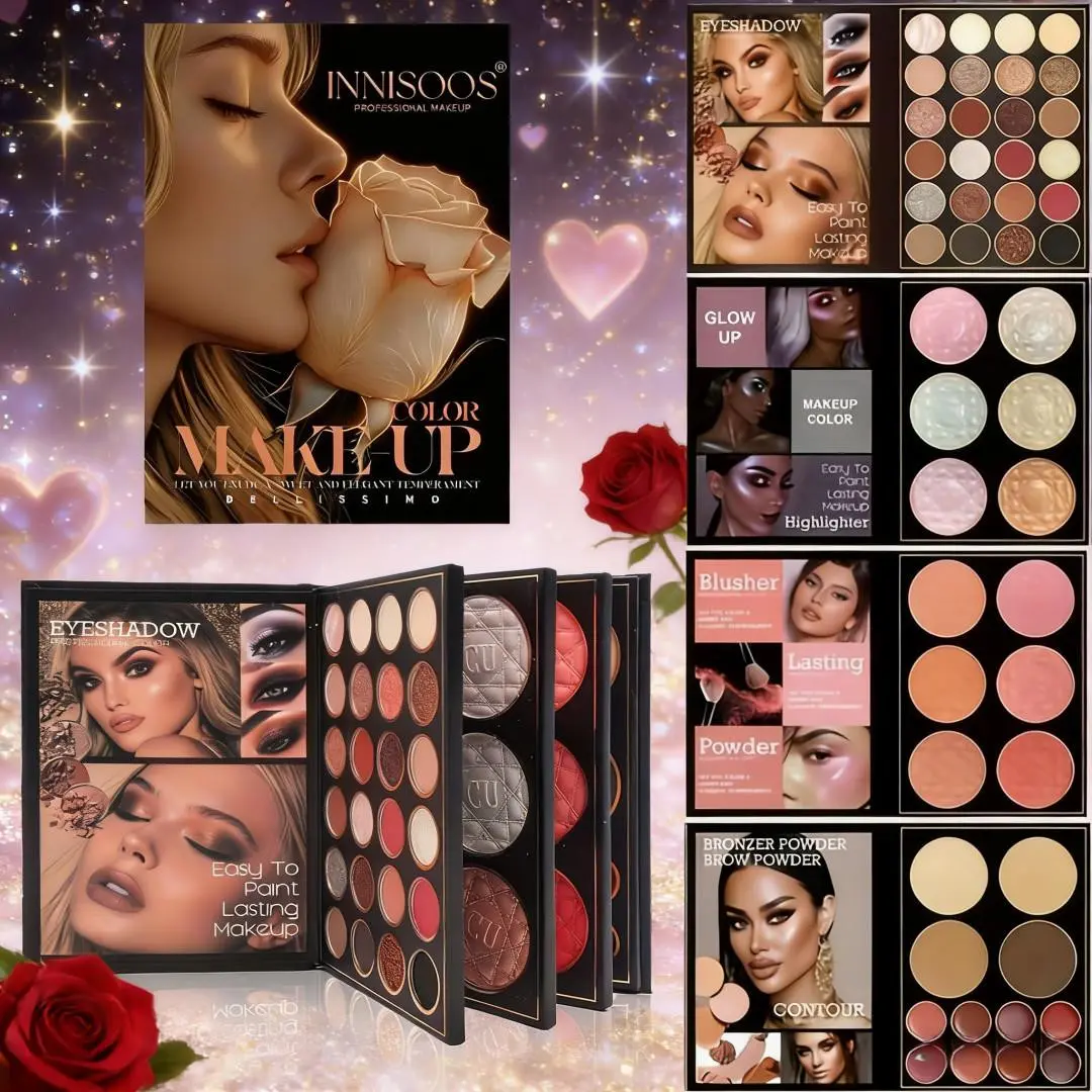 Multifunctional Makeup Palette Set with Eyeshadow, Highlighter, Blush, Contour & Bronzer, Long-Lasting Waterproof, Perfect Gift for Women, Makeup Gift Sets