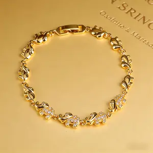14K Gold Plated Elephant Bracelet for Women, Dainty CZ Lucky Elephant Link Chain Bracelet, Gold Plated Elephant Charm Bangle with Secure Box Clasp, Trendy 2026 Gold Jewelry for Everyday Wear, Birthday Mothers Day Gift for Her, Viral TikTok Trending