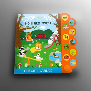 Look and Find Noisy First Words Toddler Busy Book - Interactive Preschool Learning Book, Toddler Workbook with Car Sounds, Animal Sounds