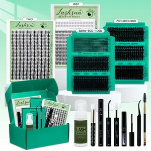 942PCS Eyelash Clusters Kit D Curl 9 Styles Bottom/Spikes/Wispy/Volume/Anime Soft And Comfortable Eyelash Extension False Eyelashes Kit with Bond&Seal Lash Remover Lash Brush Lash Applicator Lash Shampoo Brush, for Beginners&Proficient, DIY at Home Easily