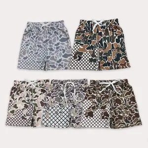 Southern Hunting Duck Deer Shorts Kids Baby Boys Camo Drip Pockets Bottom with Adjustable Drawstring Outfit for Outdoor Activities Summer Toddler Teen