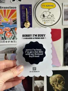 Fictional Boyfriend Flat E-reader & Phone Grip | Acrylic Reader Holder, MagSafe Option