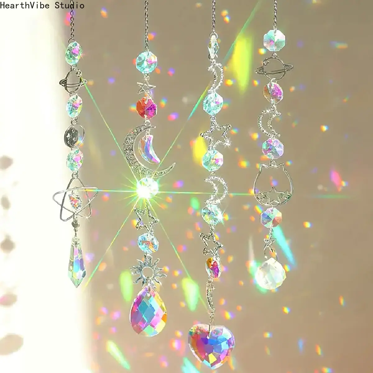 "Diamond Princess" Sun Catcher Dream Crystal Hanging Ornament - Dazzling Light-Shadow Wind Chime, Whimsical Home Decor, Girl Room Accessory, Sports & Outdoor Hangable Decoration