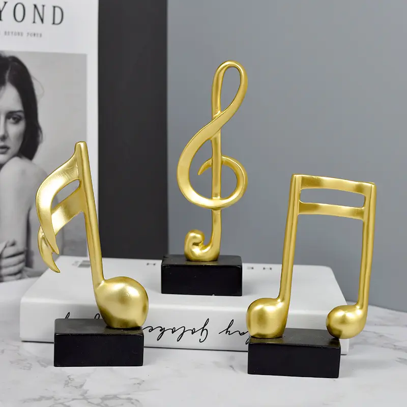 Modern Minimalist Music Trophy Staff Notation Piano Ornament Statue Figurine Decor Decorative Sculptures Home Decoration Interior Decoration Accessories Piano Room Craft Gift Decoration Items