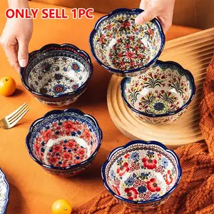 Ceramic Soup Bowl, Colorful Kitchen Bowl, Microwave and Dishwasher Safe, Ideal for Salad, Pasta, Rice, Oatmeal, Fruit, 5-Inch Dinner Bowl