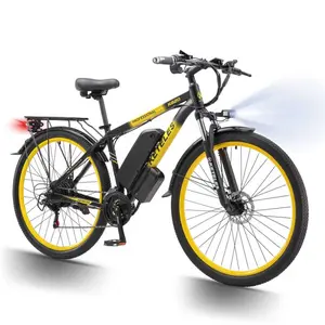 K820 250W electric bicycle, with a range of 100 kilometers, 21 gears, electric bicycle front suspension system, removable waterproof battery, suitable for riding in hilly areas and cities in the United States