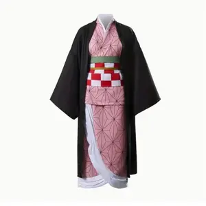 Anime character Kamado Nezuko Cosplay costume, Japanese anime adult and children's carnival party wigs, Halloween costumes