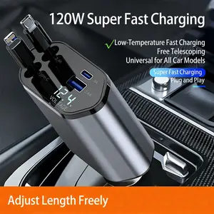 4-in-1 New Car Charger, Super Fast Charging, Cigarette Lighter Plug Charger