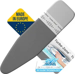 Bartnelli Replacement Ironing Board Cover, Made in Europe with New Patent Technology | 54x15 Iron Board Cover Featuring Park & Turbo Zone, Scorch Resistant 100% Cotton Thick Layered Top