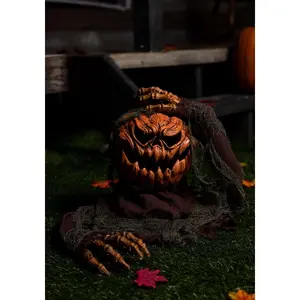 14" Animated Head Popping Pumpkin Ground Breaker Decoration
