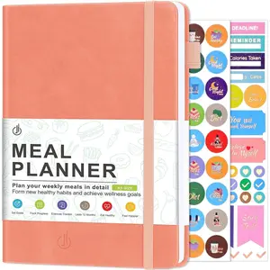Weekly Meal Planner Notebook, Daily Meal Prep Journal with Shopping and Grocery Lists for  Planning Menu Planning  Diet or  , Last 1 Year,Undated, A5,