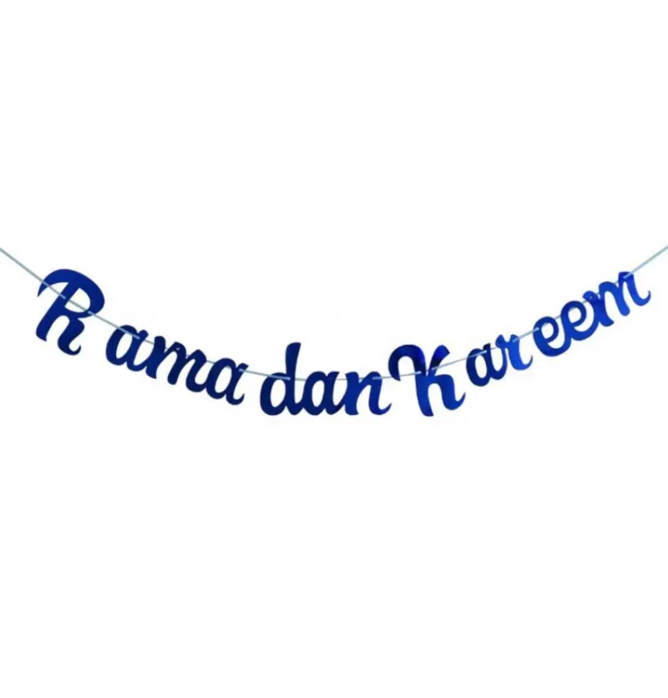 Islamic Holiday Decor | Ramadan Kareem Banner - Blue