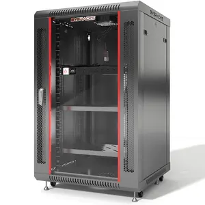 SYSRACKS 18U Wall Mount Server Rack Cabinet Locking Computer Cabinet for Electronics Security Audio Video AV Equipment Data Rack 24-Inch Depth Security  Lwb Server Rack