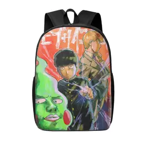Mob Psycho 100 All Over Print Casual Backpack Laptop Backpack for Travel Hiking Lightweight Anime Rucksack Daily Essentials Shigeo Kageyama Reigen Arataka Camping Daypack Computer Backpack