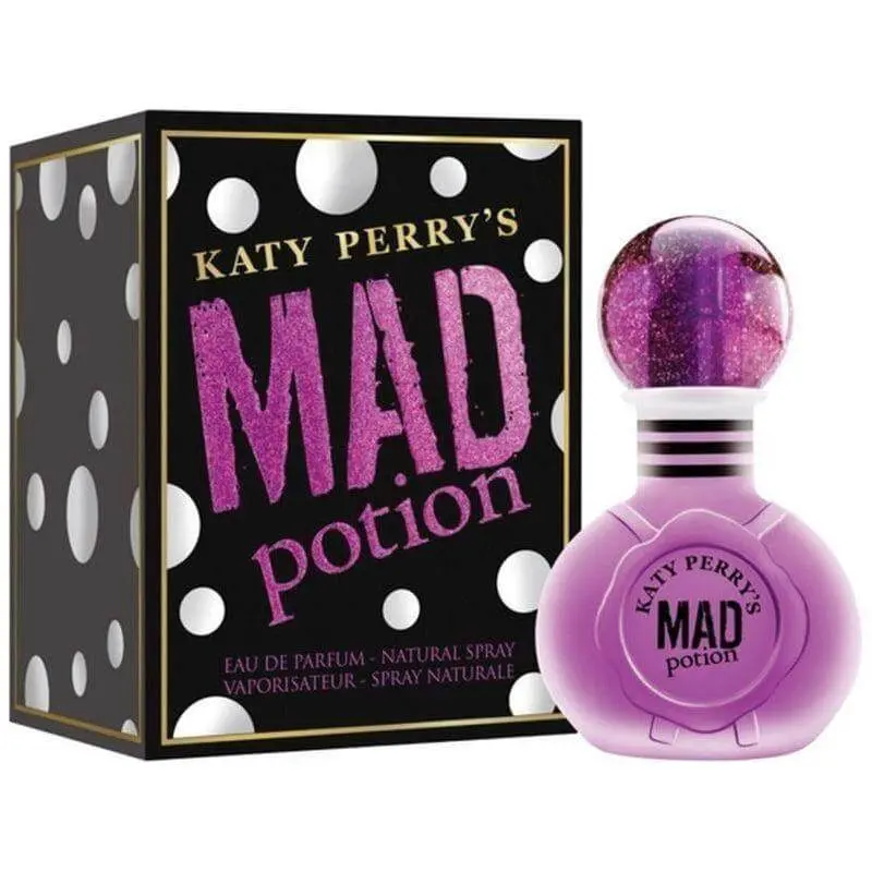 Katy Perry Mad Potion Women's EDP Spray, 3.4 fl oz (3.3 oz Equivalent), Floral Fruity Fragrance with Orchid-Peony & Vanilla-Musky Notes, Atomizer Spray-Based Fragrance, New Boxed, Musky Fragrance