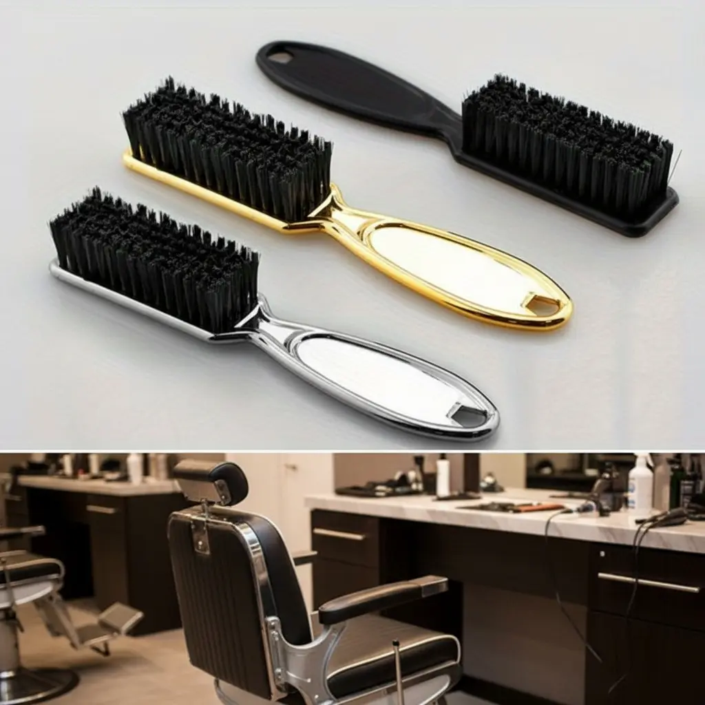 Vintage Pomade Carving Clean Brush Beard Brush Neck Dusting Brush Professional Shaving Beard Brush Men's Grooming Kit Portable Travel Set Shaving Accessories 1 Piece